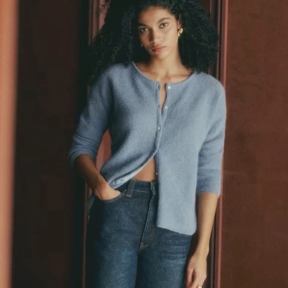 Sezane Gaspard Cardigan ✨ NWOT Vintage Blue - Picture 6 of 7